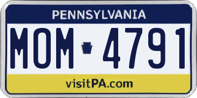 PA license plate MOM4791
