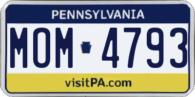 PA license plate MOM4793