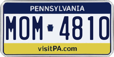 PA license plate MOM4810