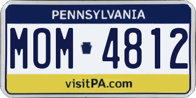 PA license plate MOM4812