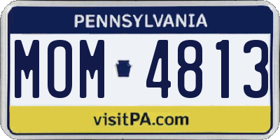 PA license plate MOM4813