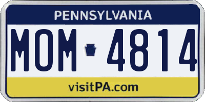 PA license plate MOM4814