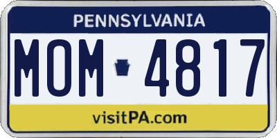 PA license plate MOM4817