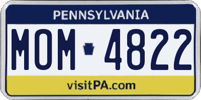 PA license plate MOM4822