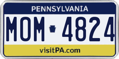 PA license plate MOM4824