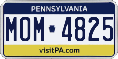 PA license plate MOM4825