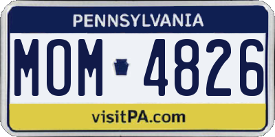 PA license plate MOM4826