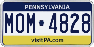 PA license plate MOM4828