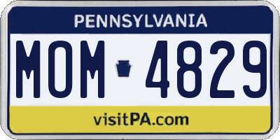 PA license plate MOM4829