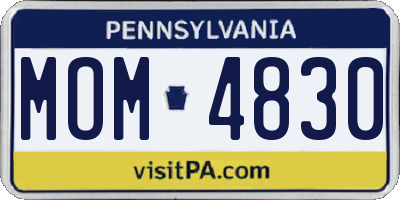 PA license plate MOM4830