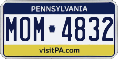 PA license plate MOM4832