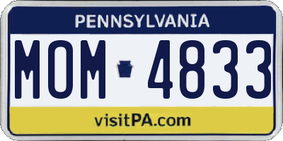 PA license plate MOM4833