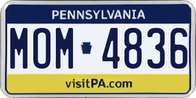 PA license plate MOM4836