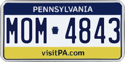 PA license plate MOM4843