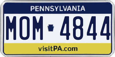 PA license plate MOM4844