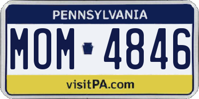 PA license plate MOM4846