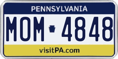 PA license plate MOM4848