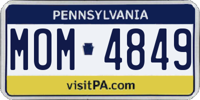 PA license plate MOM4849