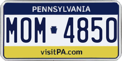 PA license plate MOM4850