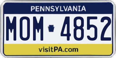 PA license plate MOM4852