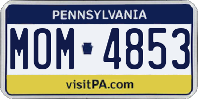 PA license plate MOM4853
