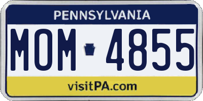 PA license plate MOM4855