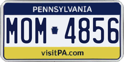 PA license plate MOM4856