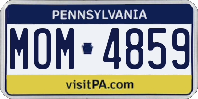 PA license plate MOM4859