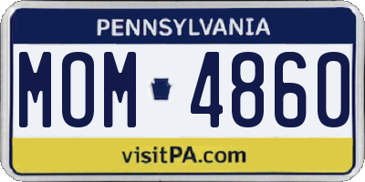 PA license plate MOM4860