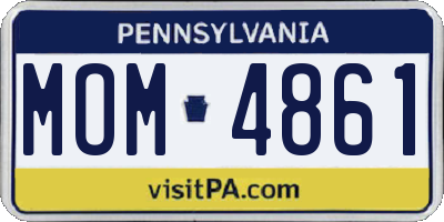 PA license plate MOM4861
