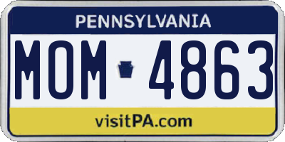 PA license plate MOM4863