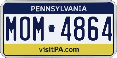 PA license plate MOM4864