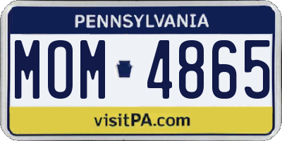 PA license plate MOM4865