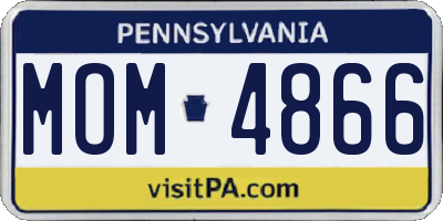 PA license plate MOM4866