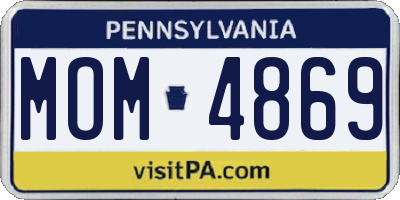 PA license plate MOM4869