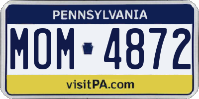 PA license plate MOM4872