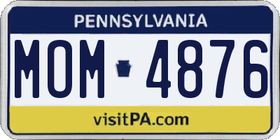 PA license plate MOM4876