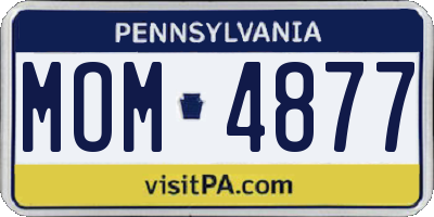 PA license plate MOM4877