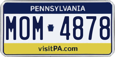 PA license plate MOM4878