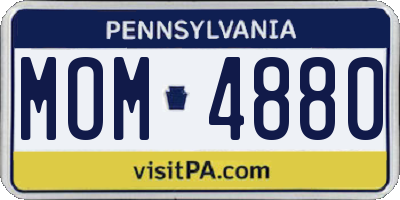 PA license plate MOM4880