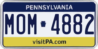 PA license plate MOM4882