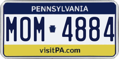 PA license plate MOM4884