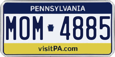 PA license plate MOM4885