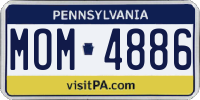 PA license plate MOM4886
