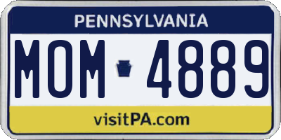 PA license plate MOM4889