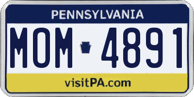 PA license plate MOM4891