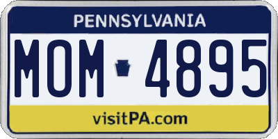 PA license plate MOM4895