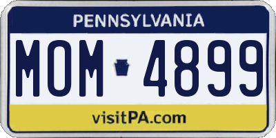 PA license plate MOM4899