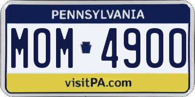 PA license plate MOM4900