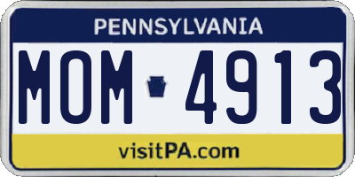 PA license plate MOM4913
